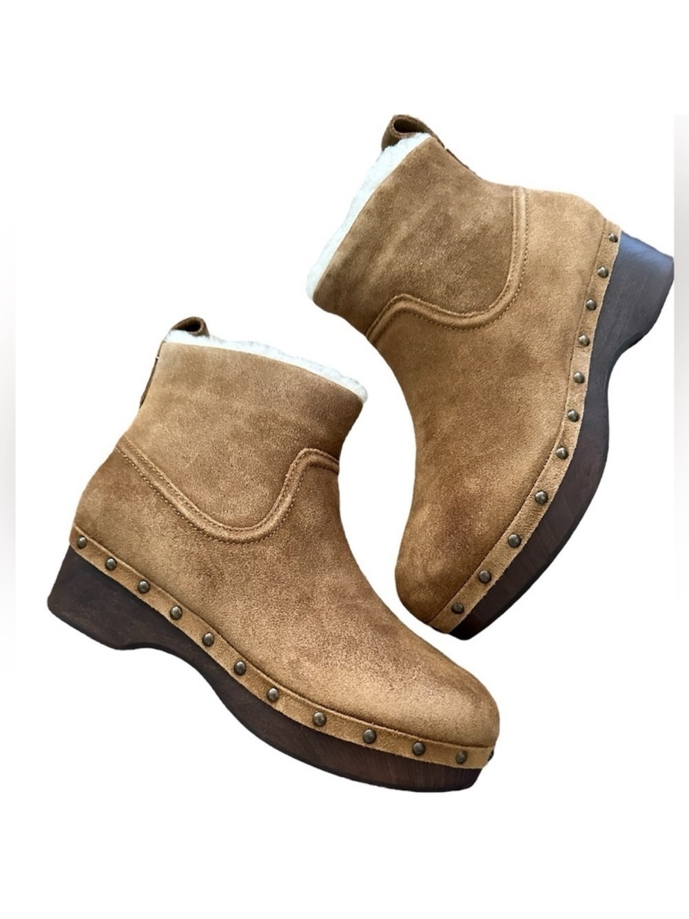 NIB MADEWELL The Marceline Clog Boot in Shearling Toffee Size 5.5